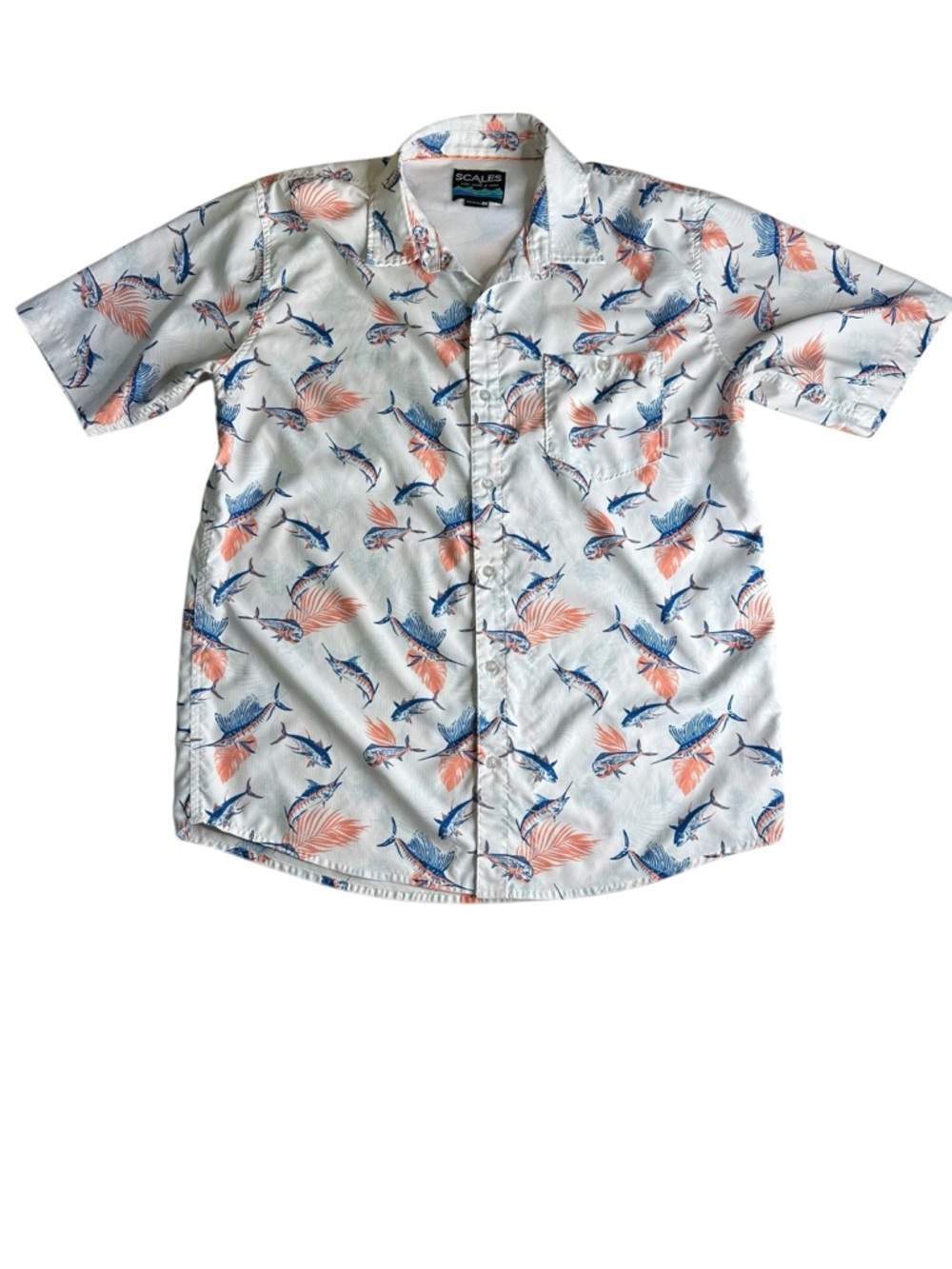 SCALES GEAR Mens  TROPICAL SLAM BUTTON DOWN. Size Large